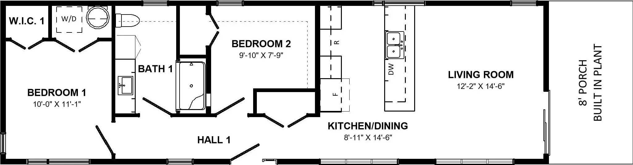 Floor plan of the Lynx Mini home. 