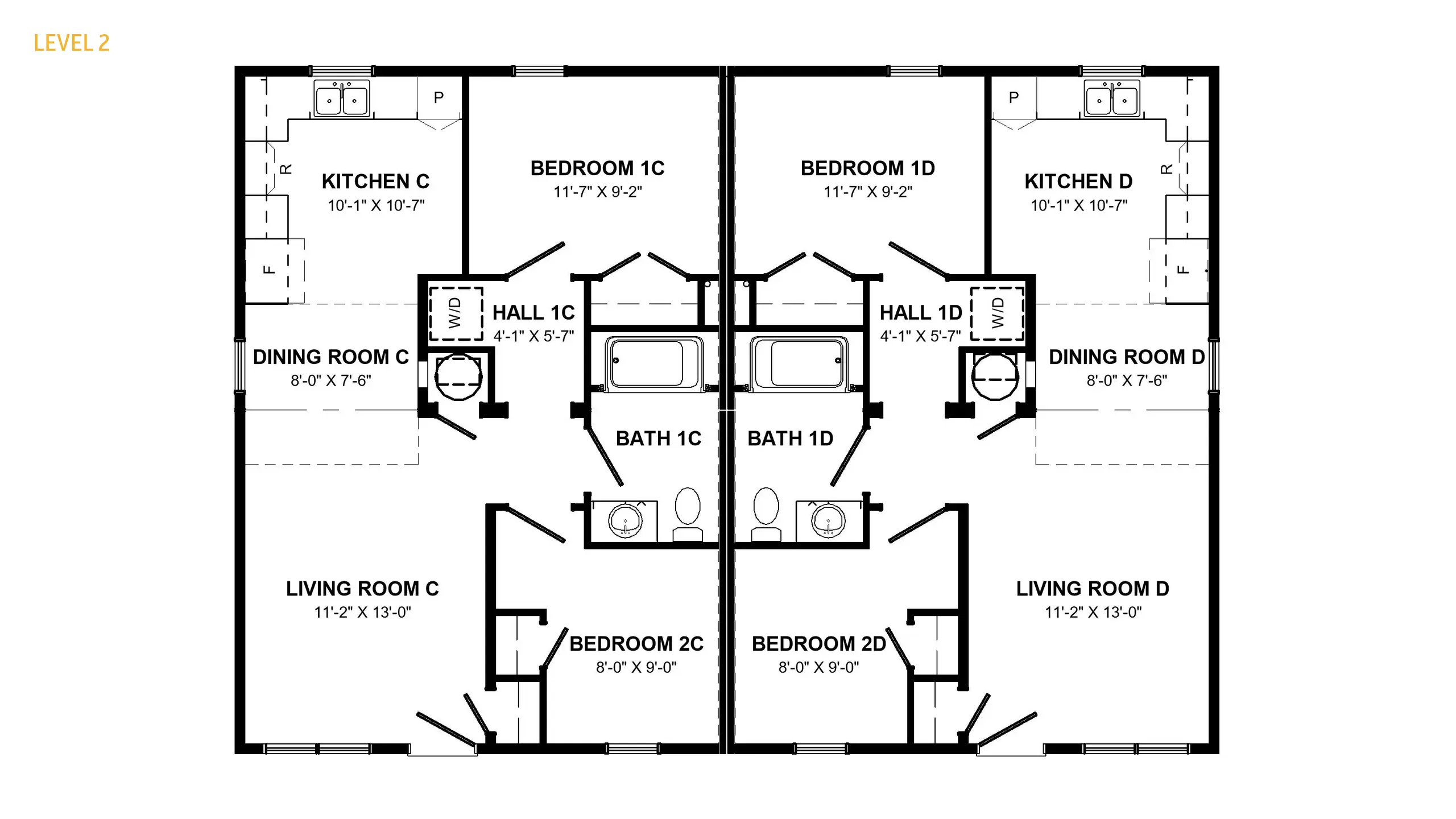Floor plan of the Harlowe Multiplex, Level 2.  