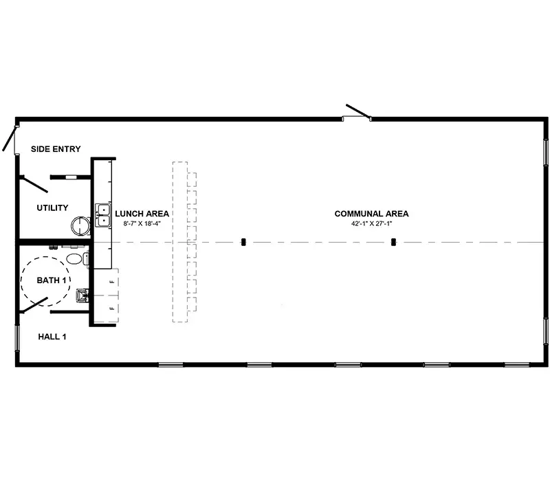 Floor plan of the Staff Lunch Room Expansion. 